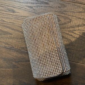 Cute silver rhinestone clutch purse